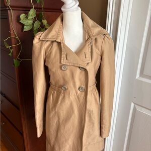 Women's Tan Double-Breasted Coat